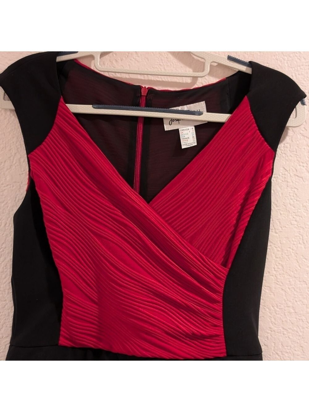 Joseph Ribkoff Red &Black Peplum Dress, Size 6, Fully Lined,Long Zipper,GUC - Picture 3 of 7